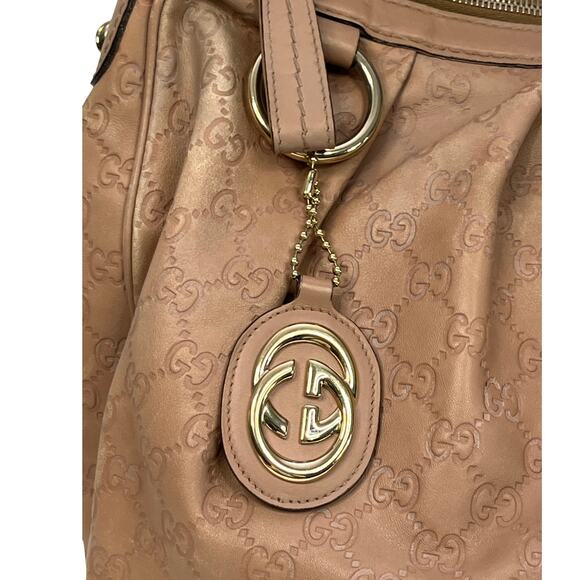 Gucci Sukey Guccissima Leather Hobo Bag Blush Pink 232955 Authentic Italy - Picture 2 of 16